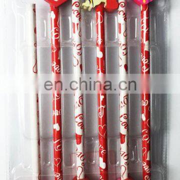 valentine heart shape and kiss shape eraser and pencil set