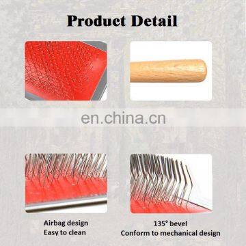 Wooden Bamboo Grooming Hair Remover Pet Slicker Comb Dog Brush For Dog photo-4