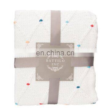 Home Decorative Knit White Throw Blanket for Couch Sofa Chair photo-7