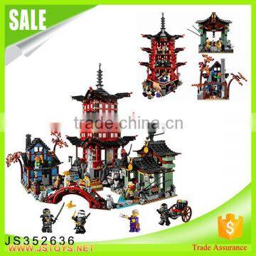 High quality temple building blocks gold kids blocks for sale