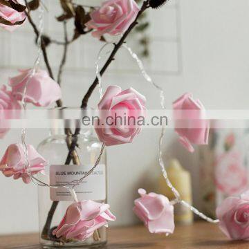 1.5 Meter 10 Rose Garland With Led Light For Wedding Event Party String Lights Red Pink Rose photo-3