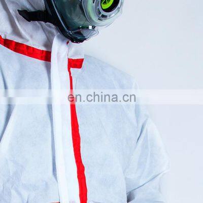 Protection Overalls Taped Seam Microporous Film Laminated CE Cat 3 Chemical Protective Coverall Type 4 5 6 Disposable Coveralls