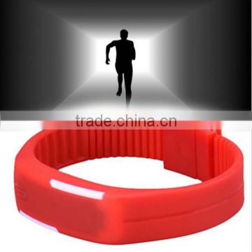 Red Fashion Silicone LED Sports Bracelet Waterproof Digital Wrist Watch Women