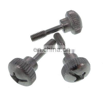 M4 slotted knurled stepper black lathe thumb screws