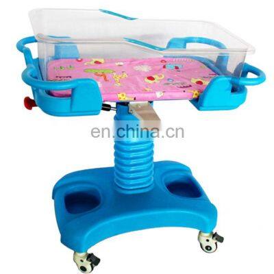 Wholesale ABS adjustable height baby bed crib with wheels for new born baby