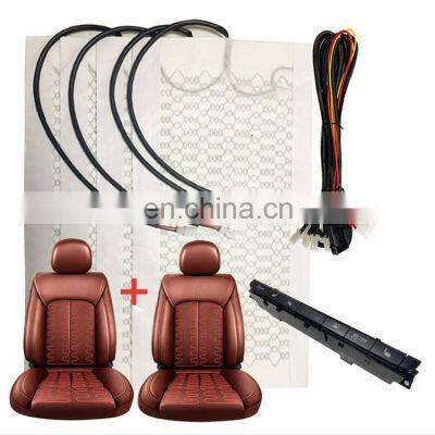 Two Seater Carbon fiber Car Heating Seat Pad For Audi A6