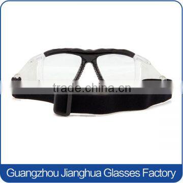 Wrap around dustproof basketball soccer vollayball safety dribble goggles with black frame