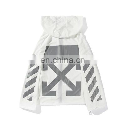 Cross-border 3M Reflective Strip Off Luminous Sunscreen Clothes Ow Arrow Light Jacket Windbreaker Men and Women S-5XLl