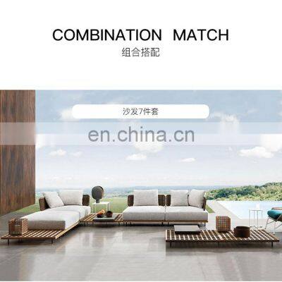 Hand-made Patio Outdoor Rattan Furniture Rope Weaving Sofa Set for Garden Furniture Outdoor photo-4