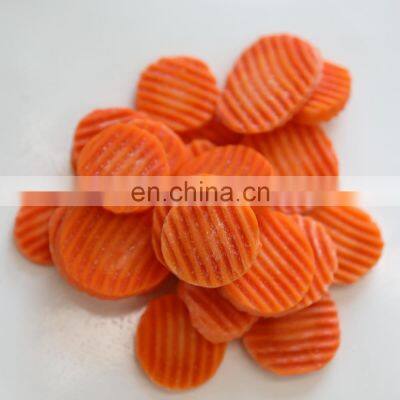 BRC A DIA 30-50mm THK 6-8mm Crincle Cut Straight Cut IQF Frozen Slices Carrot from Sinocharm