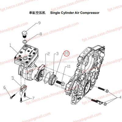 MAN D0836 Drive gear for air compressor 54210-0205