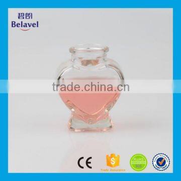 Hot sale heart shape clear glass wishing bottle