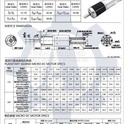 PG28-BL2838 28 mm Small Metal Planetary Gearhead dc Electric Motor photo-2