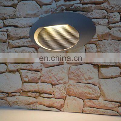 3W Industrial Black LED Step Light Aluminum Round Modern Garden LED Stair Light Outdoor Waterproof Slim Wall Light