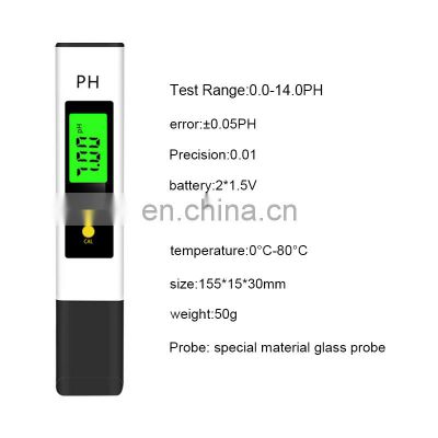 Wholesale Good quality High Precision Portable Digital PH Tester Meter