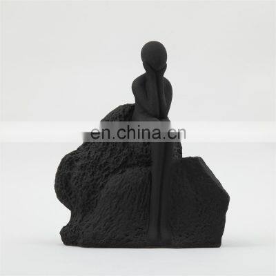 Modern White Hand Painting Gold Ceramic Luxury Girl Home Accessories Living Room Decoration photo-3