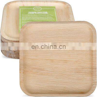 Romantic Disposable Biodegradable Areca Palm Leaf Wooden Bamboo Plate for Party photo-3