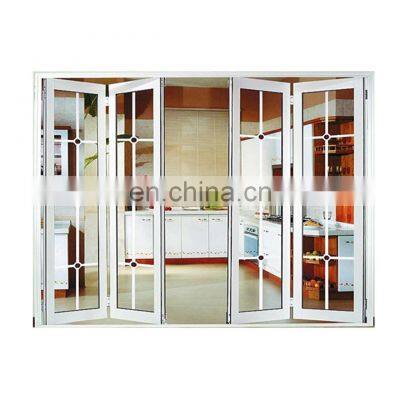 Folding door with glass panel aluminum profile frame New design folding doors with plexiglass folding doors pakistan