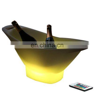 luminous ice bucket beer ice juice bottle service tray rechargeable portable plastic led ice bucket champagne wine cooler light