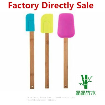 bamboo kitchen tool bamboo utensil set with silicon case bamboo spatula turner