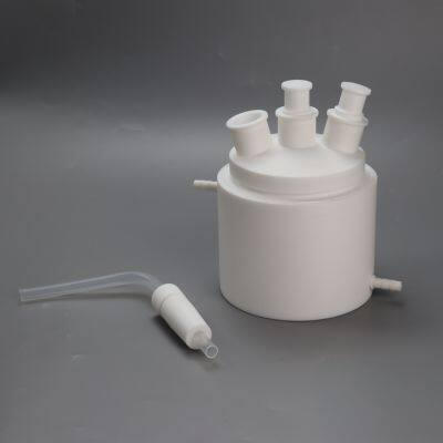 Chemical and Pharmaceutical Hydrogen Fluoride Distillation Condensing Device Corrosion-resistant and High-temperature-resistant Teflon Plastic Distillation Reaction Device Flask With Cooling Jacket photo-5