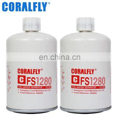 Coralfly Truck Fuel Water Separator Filter FS1280 1492250 3890706 P551329  for Fleetguard filter