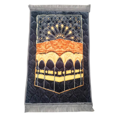 New Design Unique Flannel Thick Travel Islamic Prayer Mat rug carpet for Worship Musallah Prayer  Rug Praying Mat