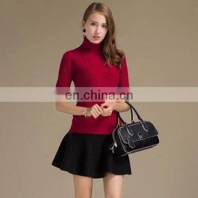 2017 Unique Mature Women In Tight Mongolian Pullover Cashmere Turtleneck Sweater photo-4