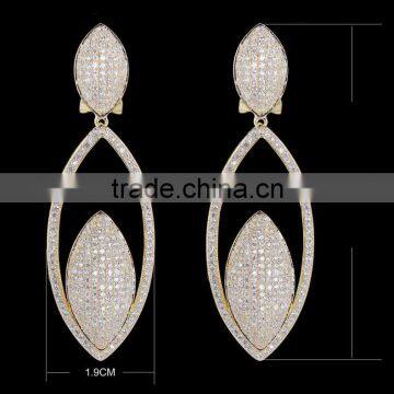 Elegant Big Party Jewelry Bling Deluxe Micro Pave Setting CZ Women Dressed Earrings photo-6