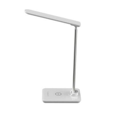 15W Fast Wireless Charging LED Desk Lamp Adjustable and Foldable with 3A/2V Input Multi-Function for Phone and Phone Holder