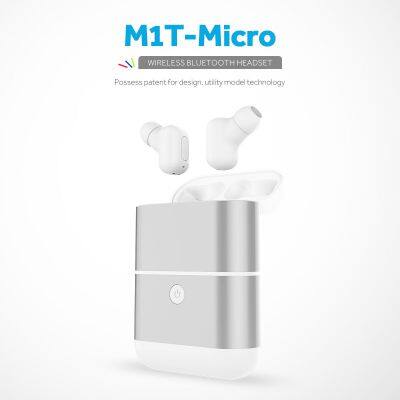 M1T-Micro TWS stereo with Mic powerbank True Wireless Bluetooh Earphone charging case Headsets