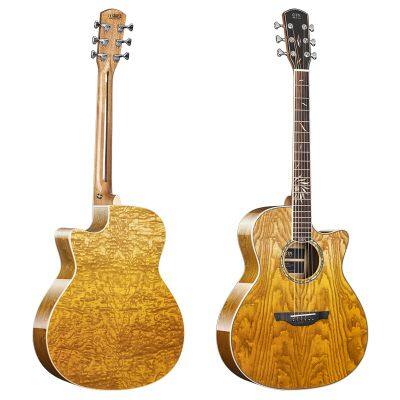 Otis Brand D-MINI 36 Inch Sall Size Guitars Single Solid Top Acoustic Guitar AM-yellow