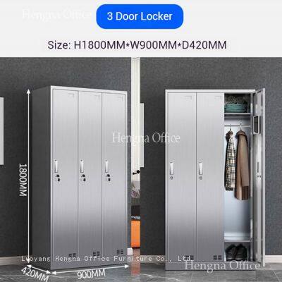 Changing Room Steel Locker | Modern Silver Finish & Padlock Hasp Optional | Fitness Club & Sauna - Verified Factory photo-3