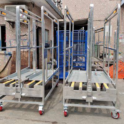 Warehouse Storage Cart With 360° Swivel Casters and Reinforced Steel Frame