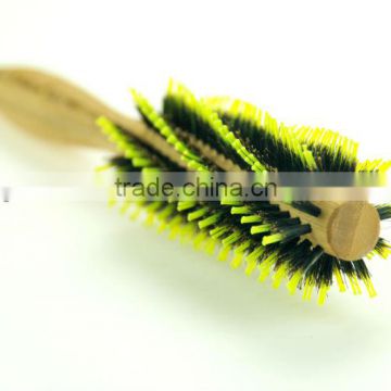 2015 new style good quality bamboo round rotating hair brush