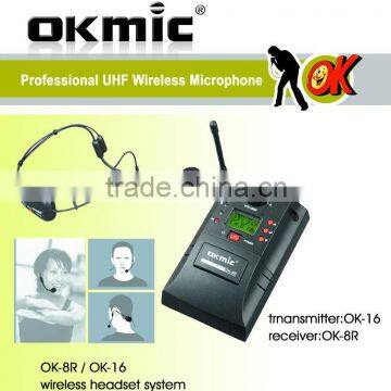 OK-8R/OK-16 UHF PLL Headset Transmitter Wireless System