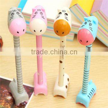 custom cartoon plastic ball pen with toy