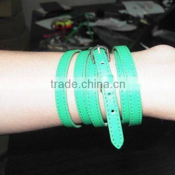 Green Real Leather Wristbands