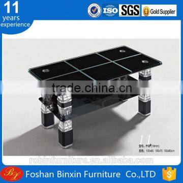 Factory whosale modern F12 rectangular glass coffee table aluminum alloy metal tea table