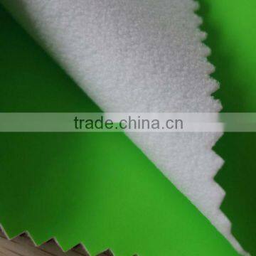 100% Polyester Soft Polar Fleece pu Coated Fabric for Shoes Linner photo-3
