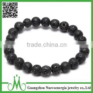 Wholesale 8mm Natural lava beads bracelet Lava rock beads jewelry                        
                                                Quality Choice