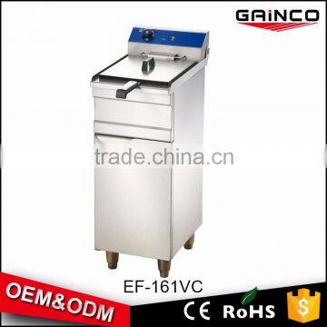 16L commercial 430 stainless steel single tank fryer with cabinet EF-161VC