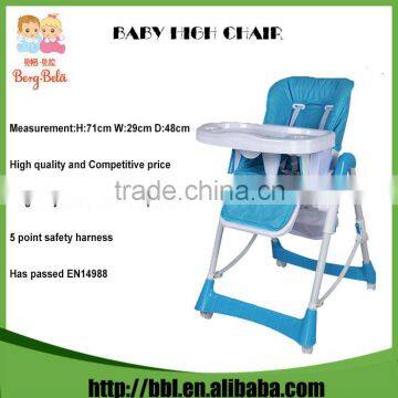 EN14988 Approved Eco-Friendly Foldable All Age Babies Recommended Plastic Feeding High Chair