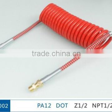 Trailer truck spare parts polyurethane air brake coil hose pneumatic PU coil hose