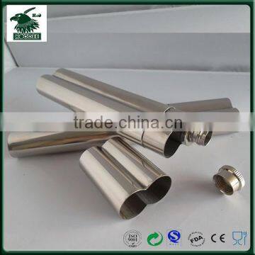 Unique tube shape metal hip flask for liquor