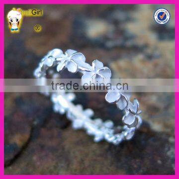 Wholesale jewelry 925 sterling silver plumeria design rings, flower holiday ring for women