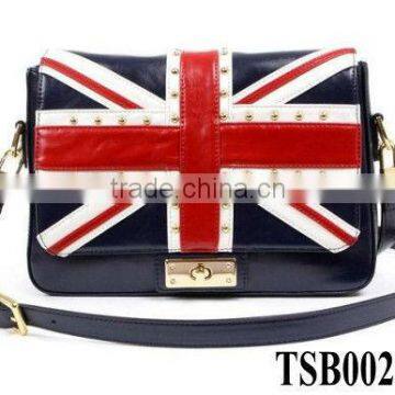 hot sale fashion women uk flag bag with stud