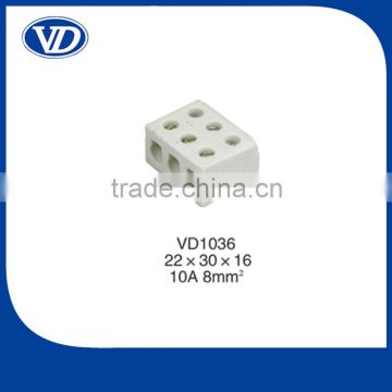 10A 3 way 6 holes Porcelain terminal blocks VD1036