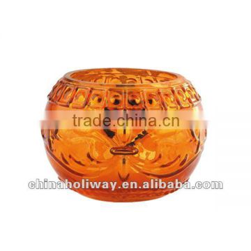 AMBER GLASS VOTIVE HOLDER