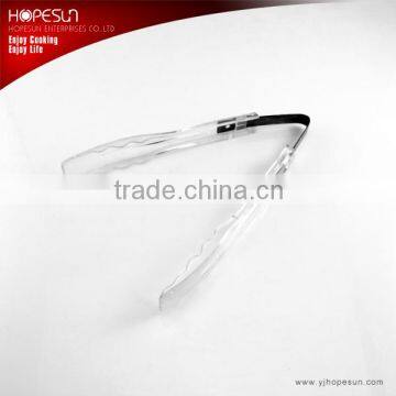 HS-FT101 Food grade transparent plastic kitchen tongs